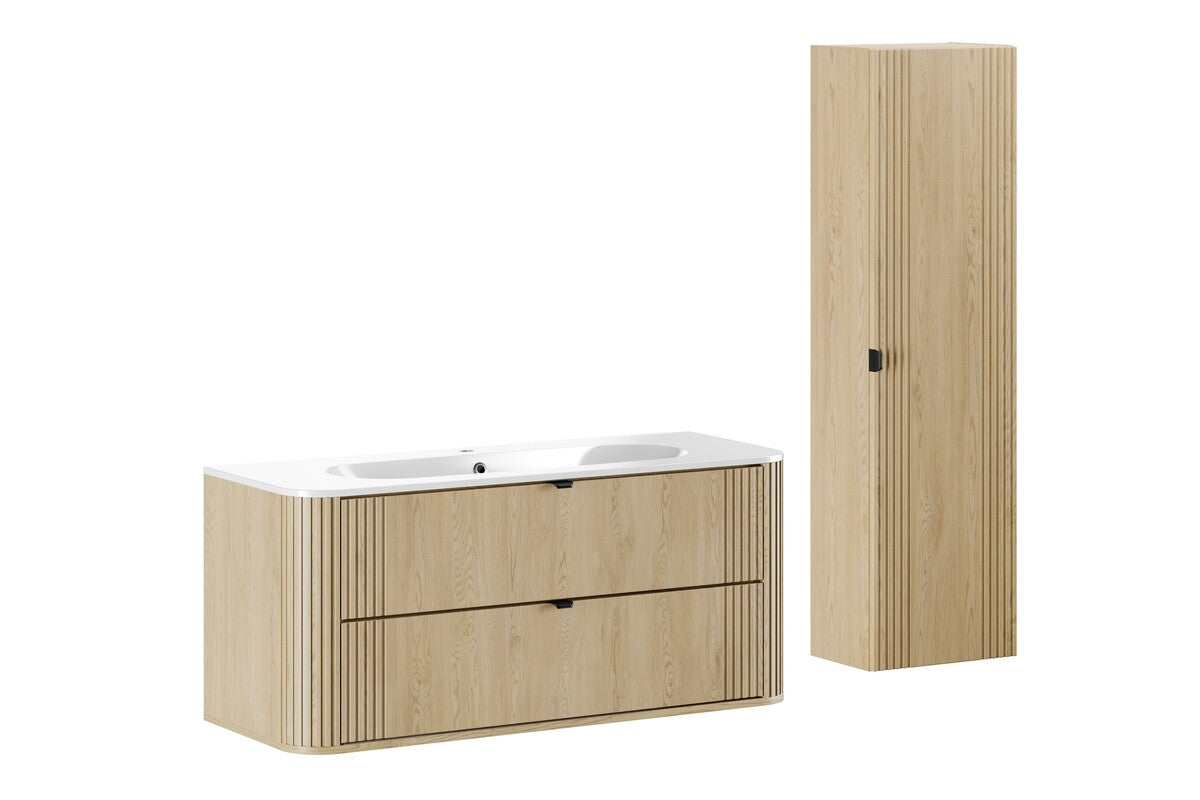 Zestaw meblowy 120cm z umywalką meblową Pure i szafką wysoką SET-OVC 120CM UM PURE HC