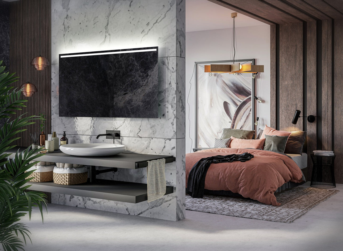 Lustro z Oświetleniem LED Giza - 80cm, 60cm